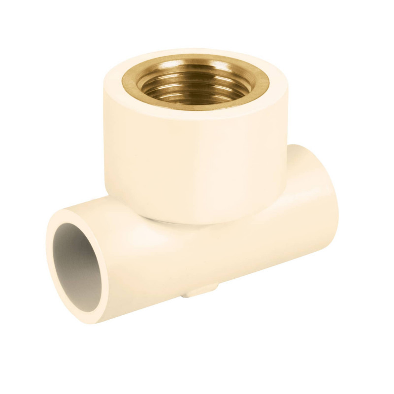 CPVC-702 Tee reducida CPVC latón rosca interior 3/4x3/4x1/2' TRUPER | DIHERESA CPVC-702 Tee reducida CPVC latón rosca interior 3/4x3/4x1/2' TRUPER | DIHERESA