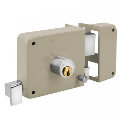 CS-75DB Cerradura de sobreponer, clásica, instala fácil, der,2llaves TRUPER | DIHERESA