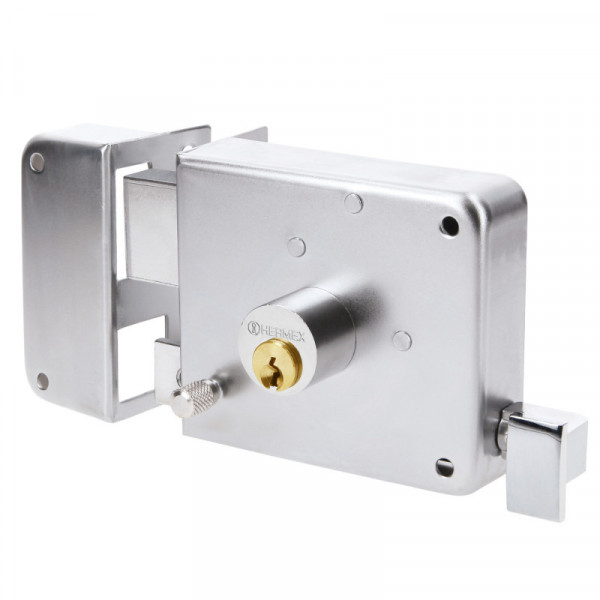 CS-75IC Cerradura sobreponer, clásica, instala-fácil, izq., cromo TRUPER | DIHERESA