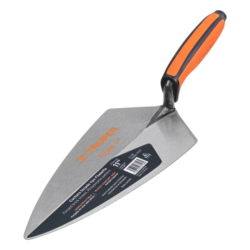 CT-11B Cuchara para albañil tipo Filadelfia 11' mango bimaterial TRUPER | DIHERESA CT-11B Cuchara para albañil tipo Filadelfia 11' mango bimaterial TRUPER | DIHERESA