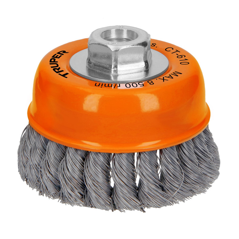 CT-610 Carda de copa, alambre trenzado fino, 4' para esmeril TRUPER | DIHERESA CT-610 Carda de copa, alambre trenzado fino, 4' para esmeril TRUPER | DIHERESA