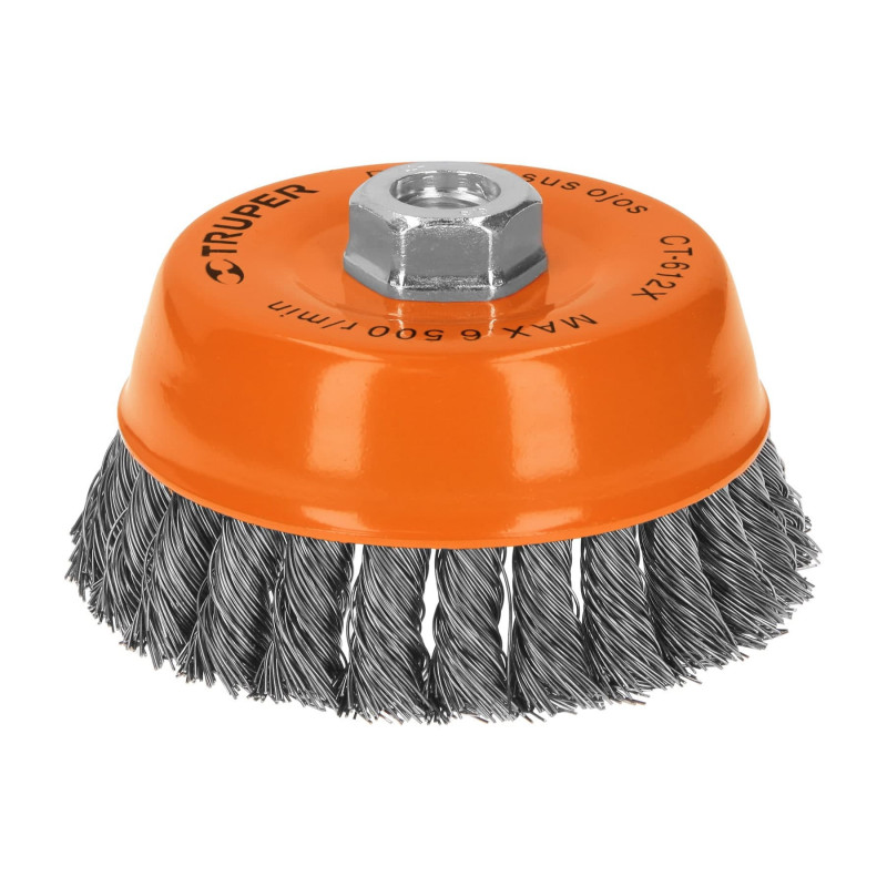 CT-612X Carda de copa, alambre trenzado grueso, 5' para esmeril TRUPER | DIHERESA CT-612X Carda de copa, alambre trenzado grueso, 5' para esmeril TRUPER | DIHERESA