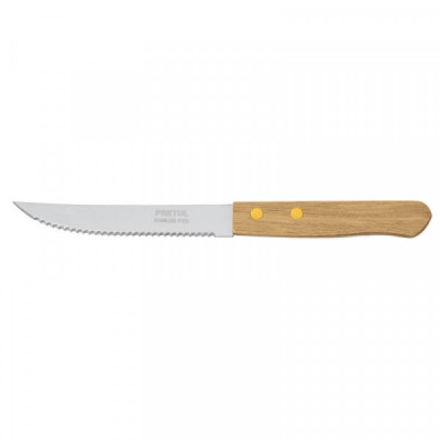 CUCH-M52 Cuchillo para asado con sierra, mango madera, 5 pulgadas  TRUPER