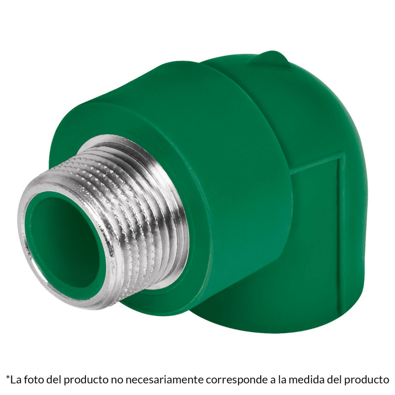 CV-512 Codo 90° de PPR, 3/4', 25mm, macho TRUPER | DIHERESA CV-512 Codo 90° de PPR, 3/4', 25mm, macho TRUPER | DIHERESA