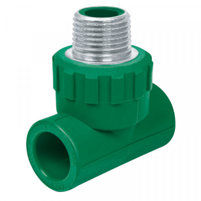 CV-711 Tee de PPR, 1/2', 20mm, macho TRUPER | DIHERESA