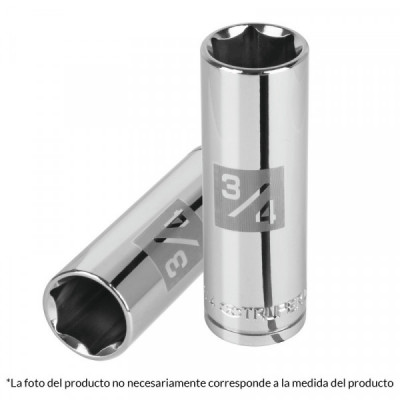 D-1222-HL Dado de 6 puntas, largo, cuadro 1/2' standard, de 11/16' TRUPER | DIHERESA