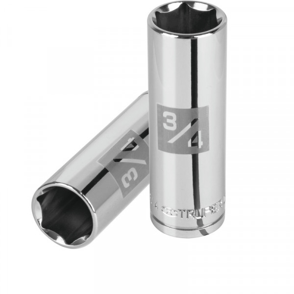 D-1224-HL Dado de 6 puntas, largo, cuadro 1/2' de 3/4' TRUPER | DIHERESA