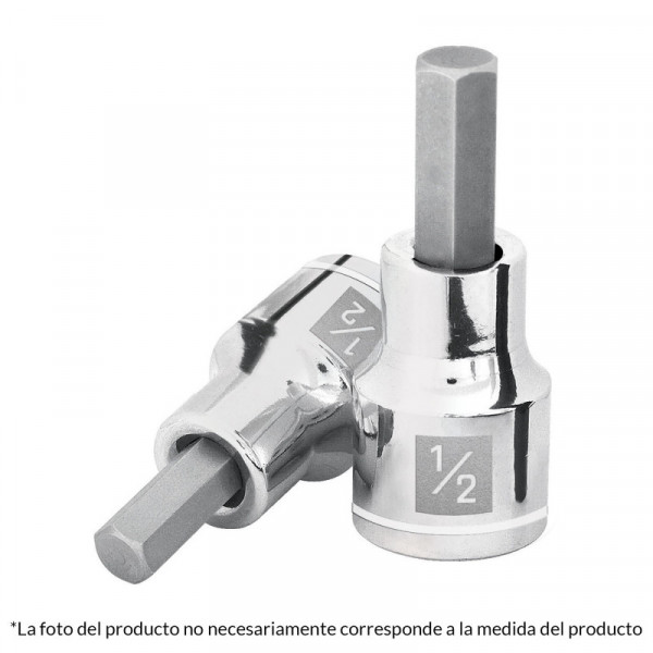 D-1241-14M Dados de punta hexagonal, cuadro 1/2' de 14mm. TRUPER | DIHERESA