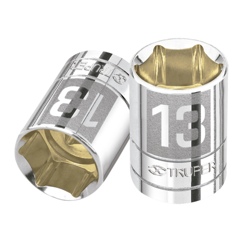 D-1413-M Dado de 6 puntas, cuadro 1/4' de 13mm TRUPER | DIHERESA