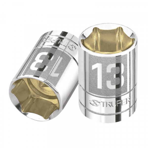 D-1413-M Dado de 6 puntas, cuadro 1/4' de 13mm TRUPER | DIHERESA