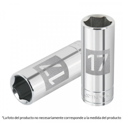 D-3814-HL Dado de 6 puntas, largo, cuadro 3/8' de 7/16' TRUPER | DIHERESA
