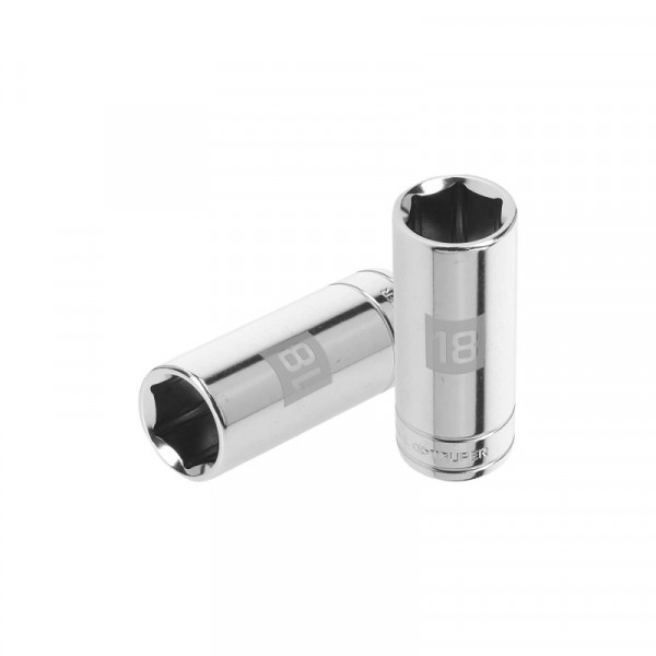 D-3818-HM-L Dado de 6 puntas, largo, cuadro 3/8' de 18mm TRUPER | DIHERESA