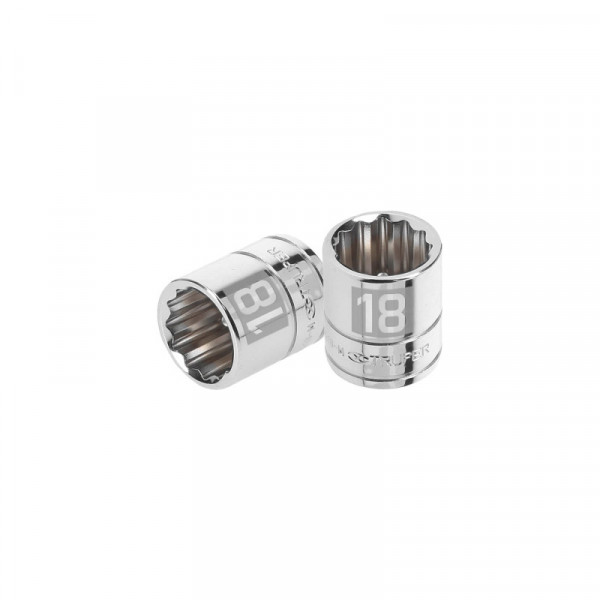D-3818-M Dado de 12 puntas, cuadro 3/8' de 18mm TRUPER | DIHERESA