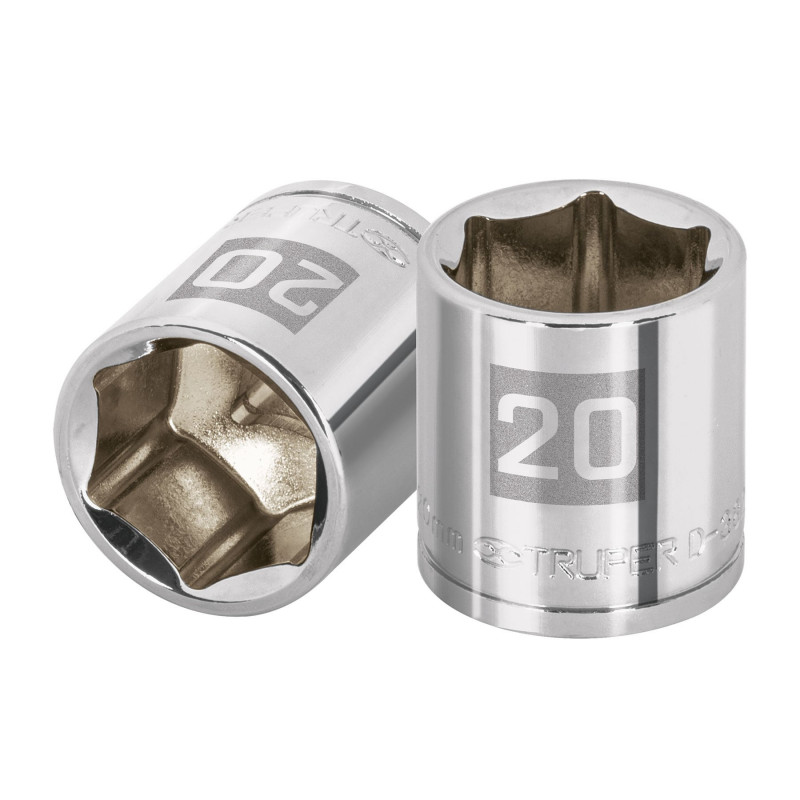 D-3820-HM Dado de 6 puntas, cuadro 3/8', de 20mm TRUPER | DIHERESA