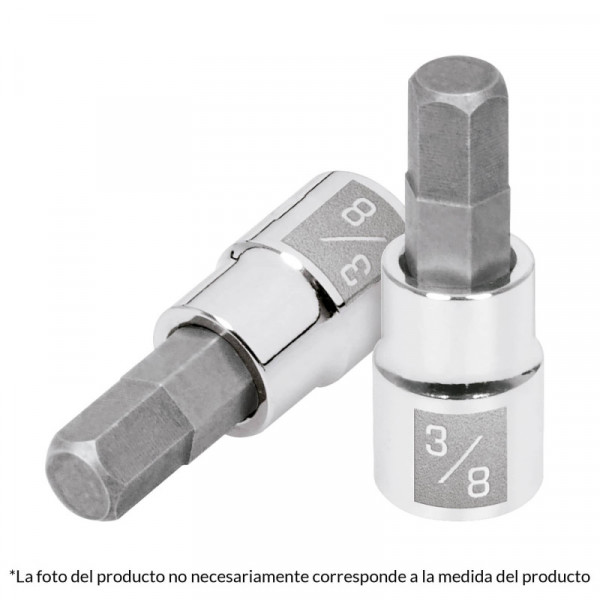 D-4990-4M Dados de punta hexagonal, cuadro 3/8' de 4mm. TRUPER | DIHERESA