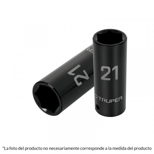 D-7315-ML Dado de impacto, largo, 6 puntas, cuadro 1/2' de 15mm TRUPER | DIHERESA