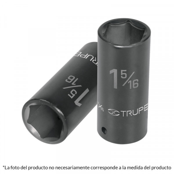 D-7517-L Dado impacto, largo, 6 puntas, cuadro 3/4' de 1-1/16' TRUPER | DIHERESA