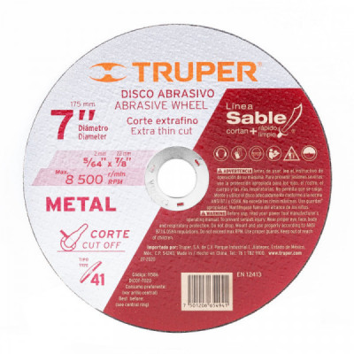 DICOF-7020 Disco Tipo 41 para corte fino de metal Línea Sable 7' TRUPER | DIHERESA