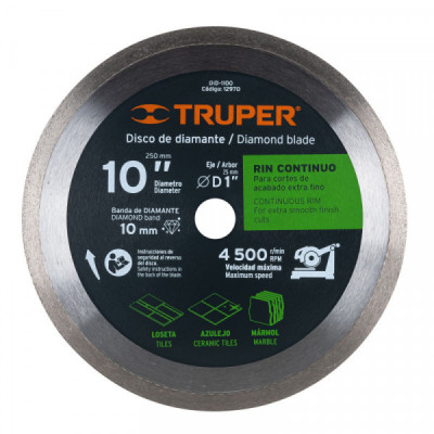 DID-1100 Disco de diamante, rin continuo, 10 pulgadas  TRUPER