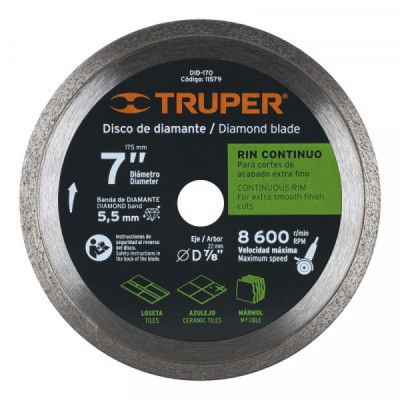 DID-170 Disco de diamante, rin continuo, 7' TRUPER | DIHERESA