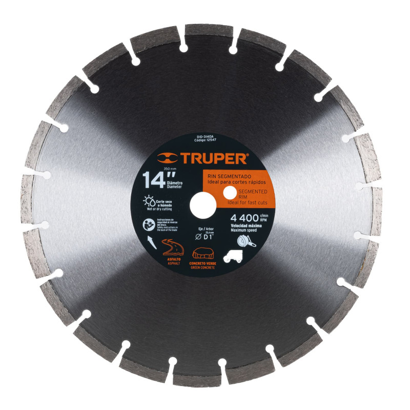 DID-3140A Disco de diamante, 14' para asfalto TRUPER | DIHERESA DID-3140A Disco de diamante, 14' para asfalto TRUPER | DIHERESA