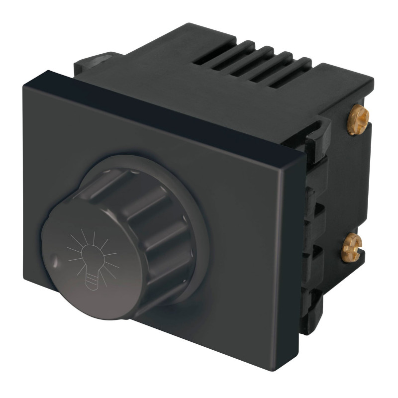 DIM15-EN Dimmer giratorio, 1.5 módulos, línea Española, color negro TRUPER | DIHERESA DIM15-EN Dimmer giratorio, 1.5 módulos, línea Española, color negro TRUPER | DIHERESA