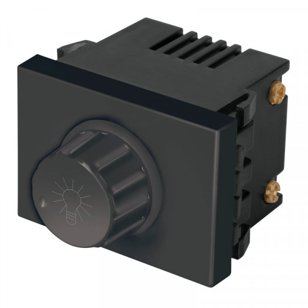DIM15-EN Dimmer giratorio, 1.5 módulos, línea Española, color negro TRUPER | DIHERESA