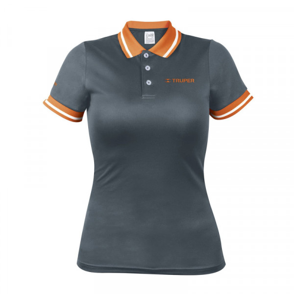DRY-GD-G Playera tipo polo, dry fit, gris, para dama, talla G TRUPER | DIHERESA