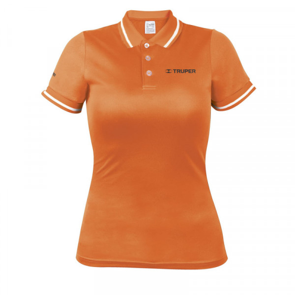 DRY-ND-M Playera tipo polo, dry fit, naranja, para dama, talla M TRUPER | DIHERESA