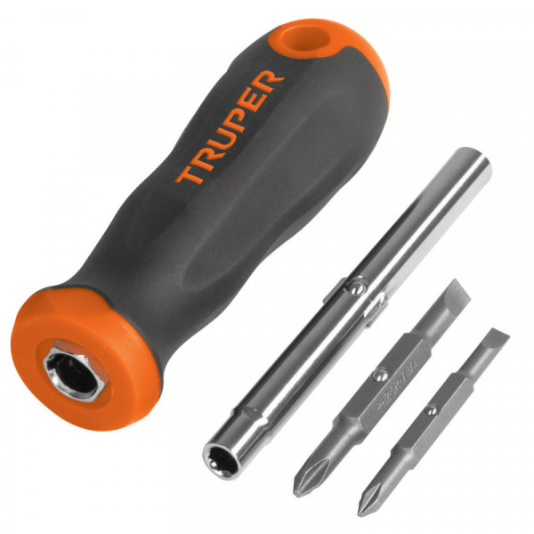 DT-4 Desarmador 2 puntas dobles y barra con 2 cajas hexagonales TRUPER | DIHERESA