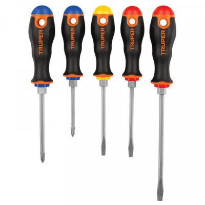 DTJ-5B Juego de 5 desarmadores, mangos Comfort Grip TRUPER | DIHERESA