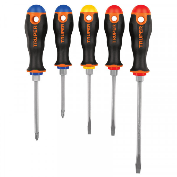 DTJ-5B Juego de 5 desarmadores, mangos Comfort Grip TRUPER | DIHERESA