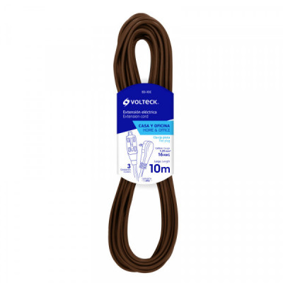 ED-10C Extensión eléctrica doméstica, 10 m, café, Volteck TRUPER | DIHERESA