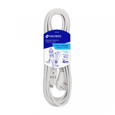 ED-4B Extensión eléctrica doméstica, 4 m, blanca, Volteck TRUPER | DIHERESA