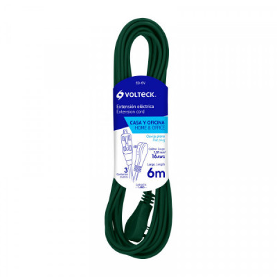 ED-6V Extensión eléctrica doméstica, 6 m, verde, Volteck TRUPER | DIHERESA