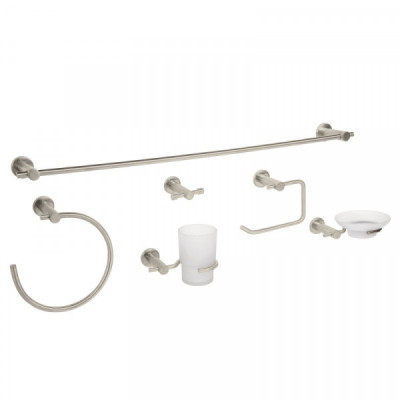 ELA-7000N Juego de accesorios para baño, 6 piezas, satinado, Element TRUPER | DIHERESA
