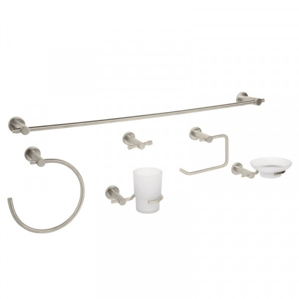 ELA-7000N Juego de accesorios para baño, 6 piezas, satinado, Element TRUPER | DIHERESA