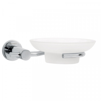 ELA-74 Jabonera con plato de vidrio, cromado, línea Element TRUPER | DIHERESA