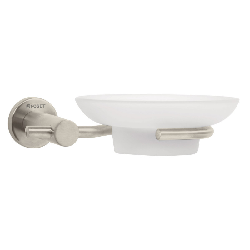 ELA-74N Jabonera con plato de vidrio, satinado, línea Element TRUPER | DIHERESA ELA-74N Jabonera con plato de vidrio, satinado, línea Element TRUPER | DIHERESA