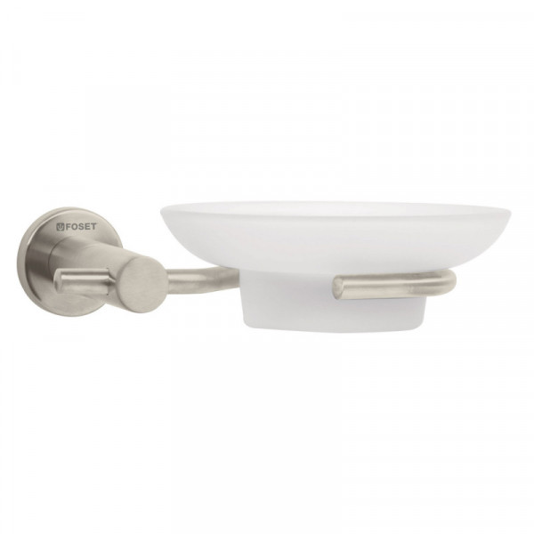 ELA-74N Jabonera con plato de vidrio, satinado, línea Element TRUPER | DIHERESA