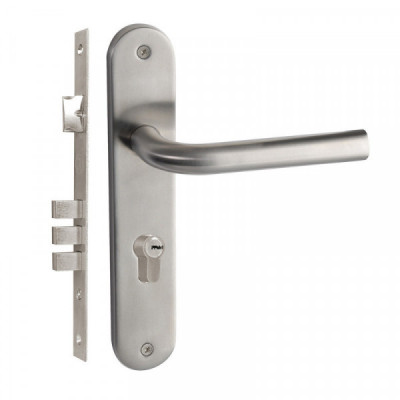 LCHSSPE LOCK Manija de acero inoxidable Chatel con placa llave estándar entrada