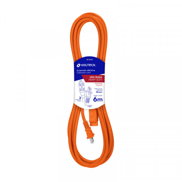 ER-6X16 Extensión eléctrica uso rudo, 6 m, calibre 16, Volteck TRUPER | DIHERESA