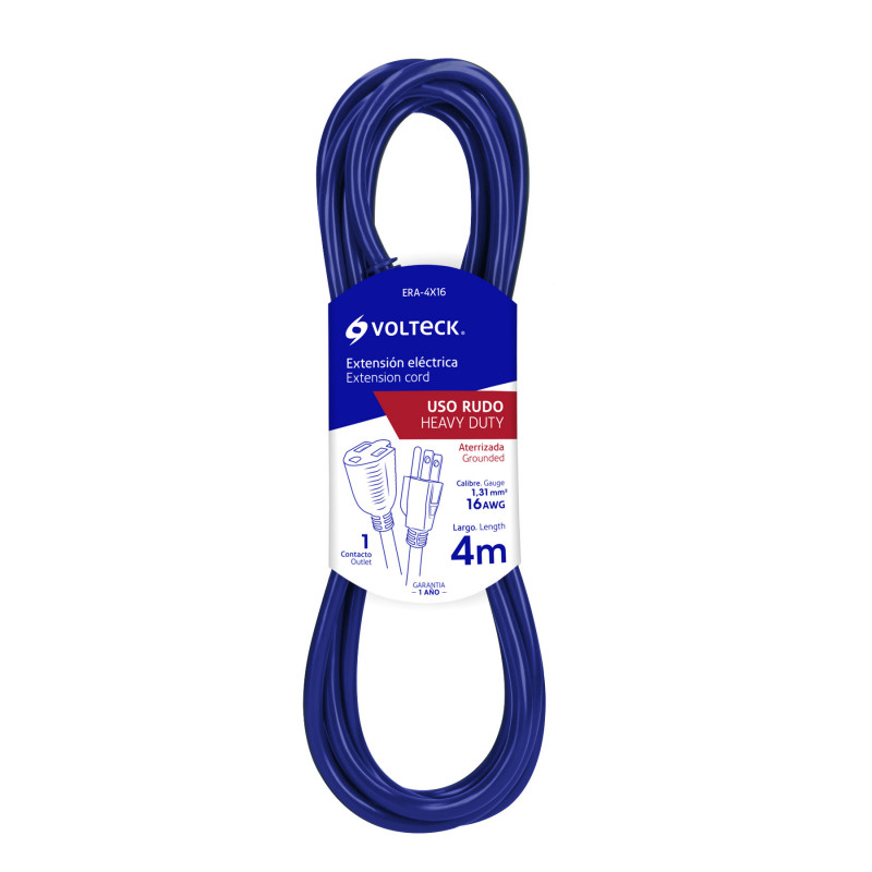 ERA-4X16 Extensión uso rudo, aterrizada, 4 m calibre 16, Volteck TRUPER | DIHERESA ERA-4X16 Extensión uso rudo, aterrizada, 4 m calibre 16, Volteck TRUPER | DIHERESA