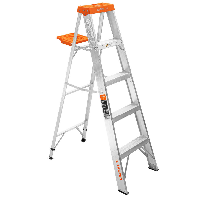 EST-24 Escalera de tijera, tipo ll, 4 escalones y bandeja TRUPER | DIHERESA EST-24 Escalera de tijera, tipo ll, 4 escalones y bandeja TRUPER | DIHERESA