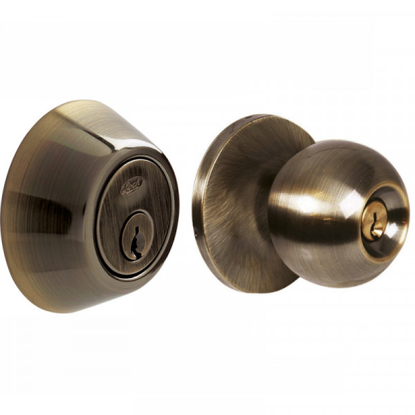 13CB LOCK Combo pomo bola función sencilla latón antiguo Lock | DIHERESA