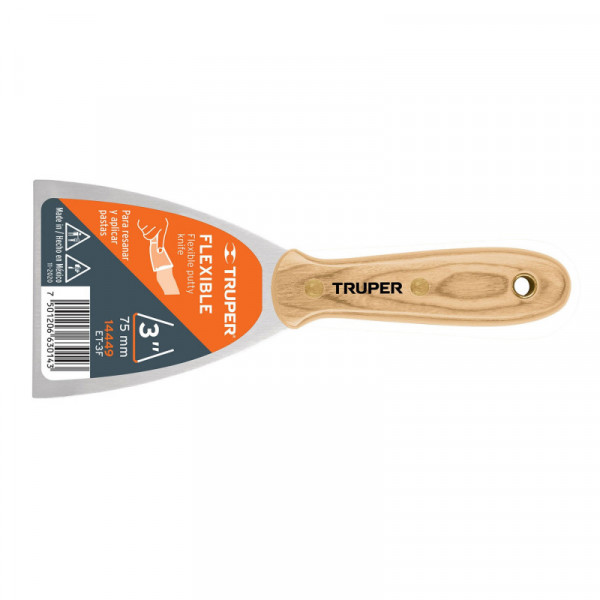 ET-3F Espátula flexible, mango de madera, 3' TRUPER | DIHERESA