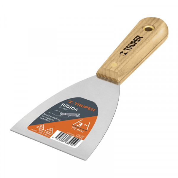 ET-3R Espátula rígida, mango de madera, 3' TRUPER | DIHERESA