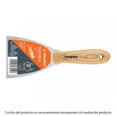 ET-4F Espátula flexible, mango de madera, 4 pulgadas  TRUPER