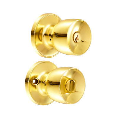 24PO LOCK Pomo copa para baño latón brillante