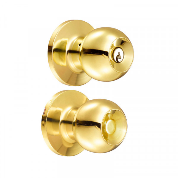 18PO LOCK Pomo bola para entrada latón brillante Lock | DIHERESA